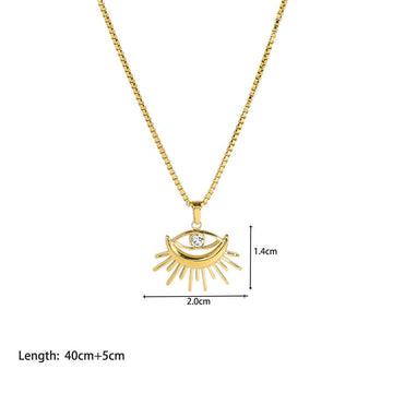 Vintage Charm Evil Eye Protection Pendant Necklace