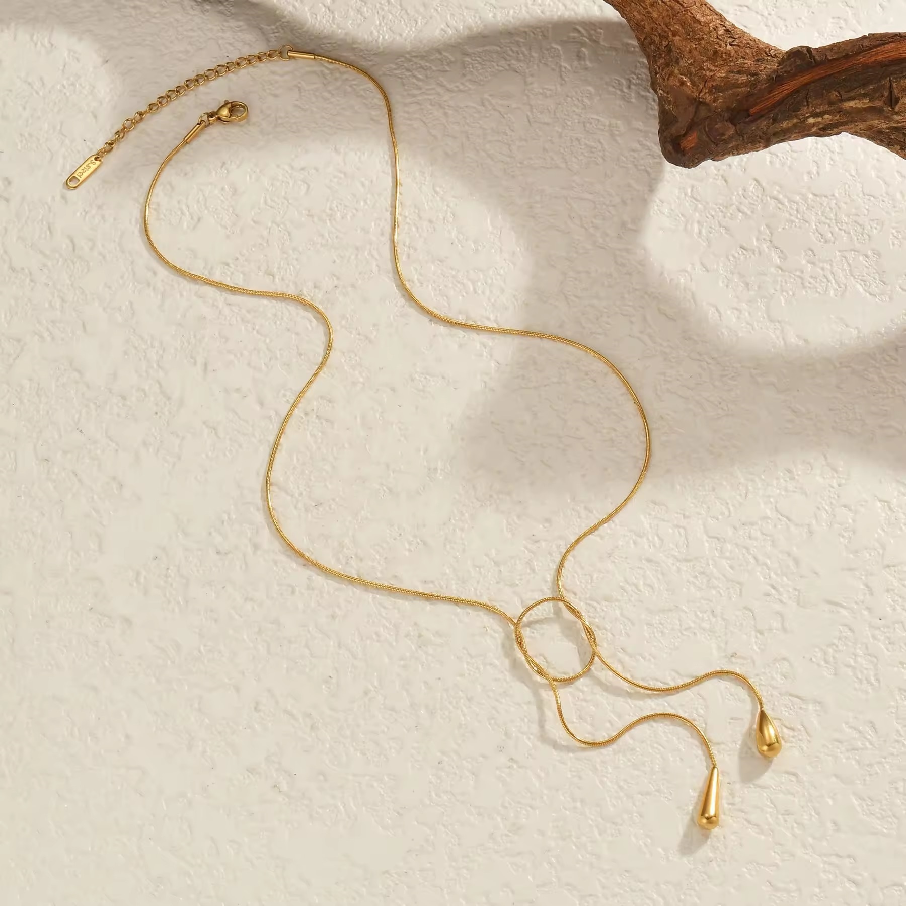 The Loop Drop – Adjustable Gold Lariat Necklace - additional view