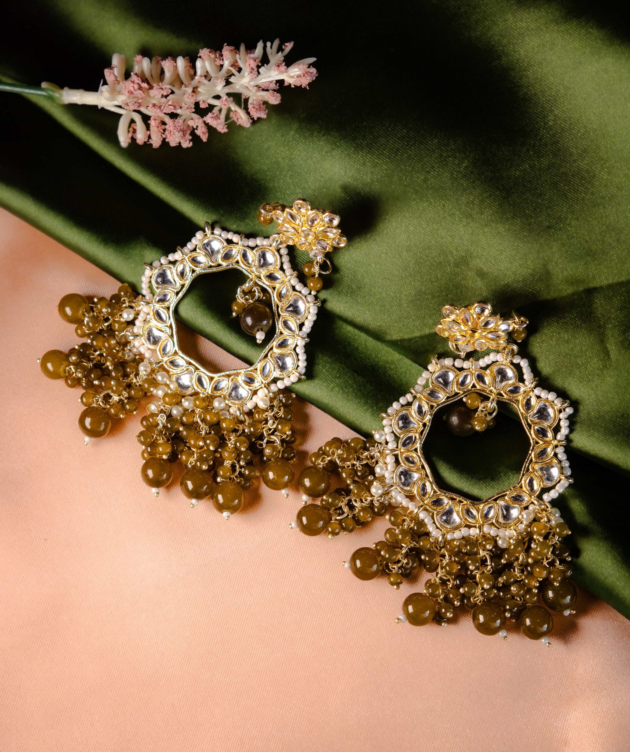 Olive Royale Kundan Earrings