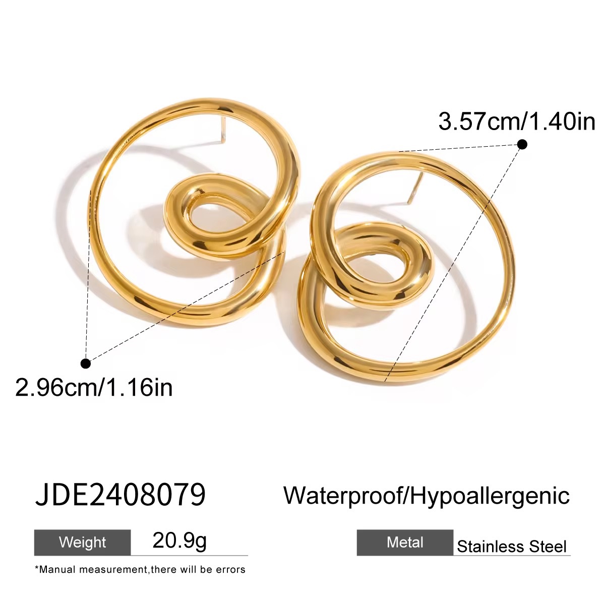 Eternal Love 18K Heart Spin Earrings