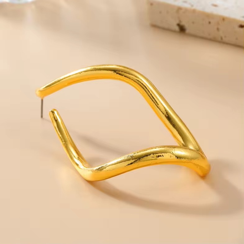 Unique ZA Metal Twisted Earrings – Minimalist Party Earrings - additional view