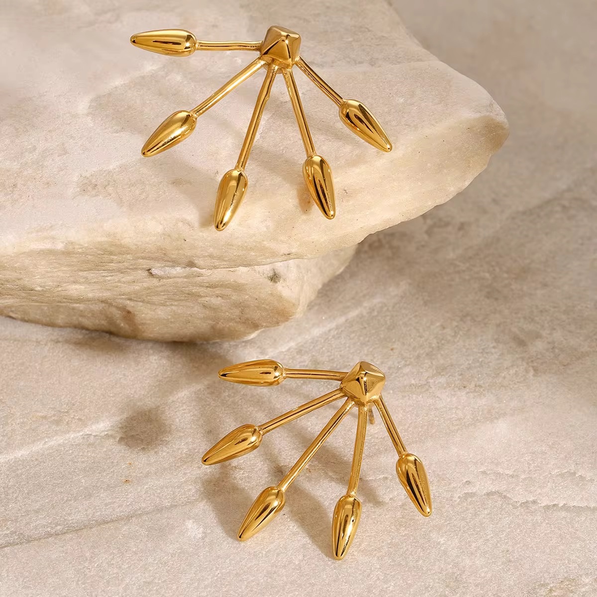 Punk Spike Stud Arrow Minimalist Vintage Earrings - additional view