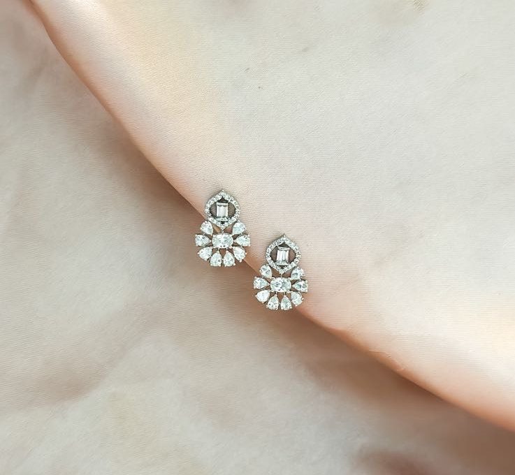 Diamonds in Bloom: Captivating American Diamond Flower Stud Earrings for Any Occasion