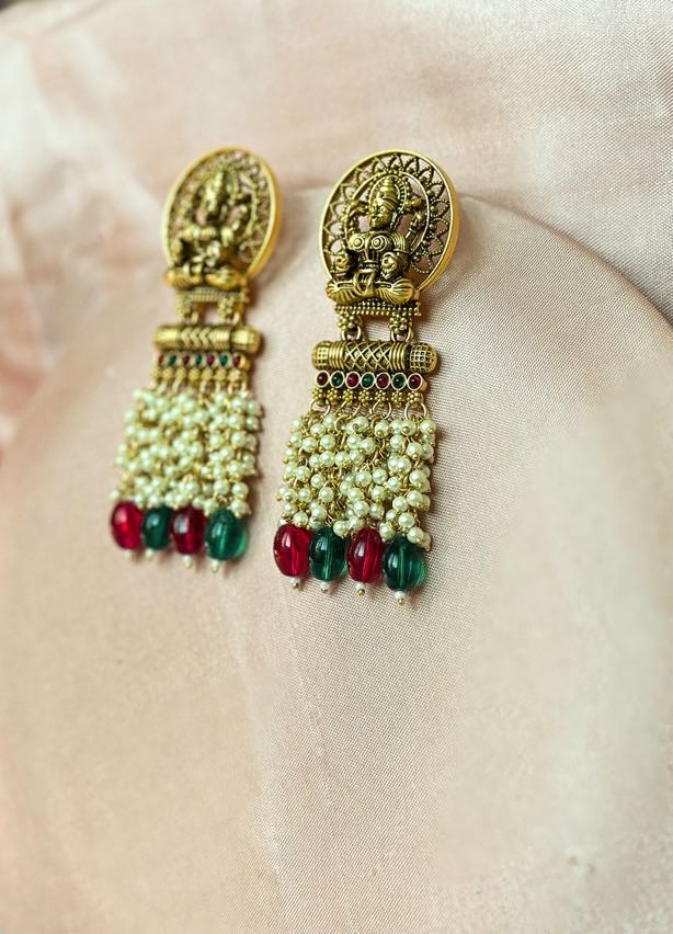 Temple Glory Pearl Drop Earrings - additional view