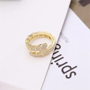 Luxury Snake Fashion Women Rings Jewelry Female Crystal Snake bone Ring