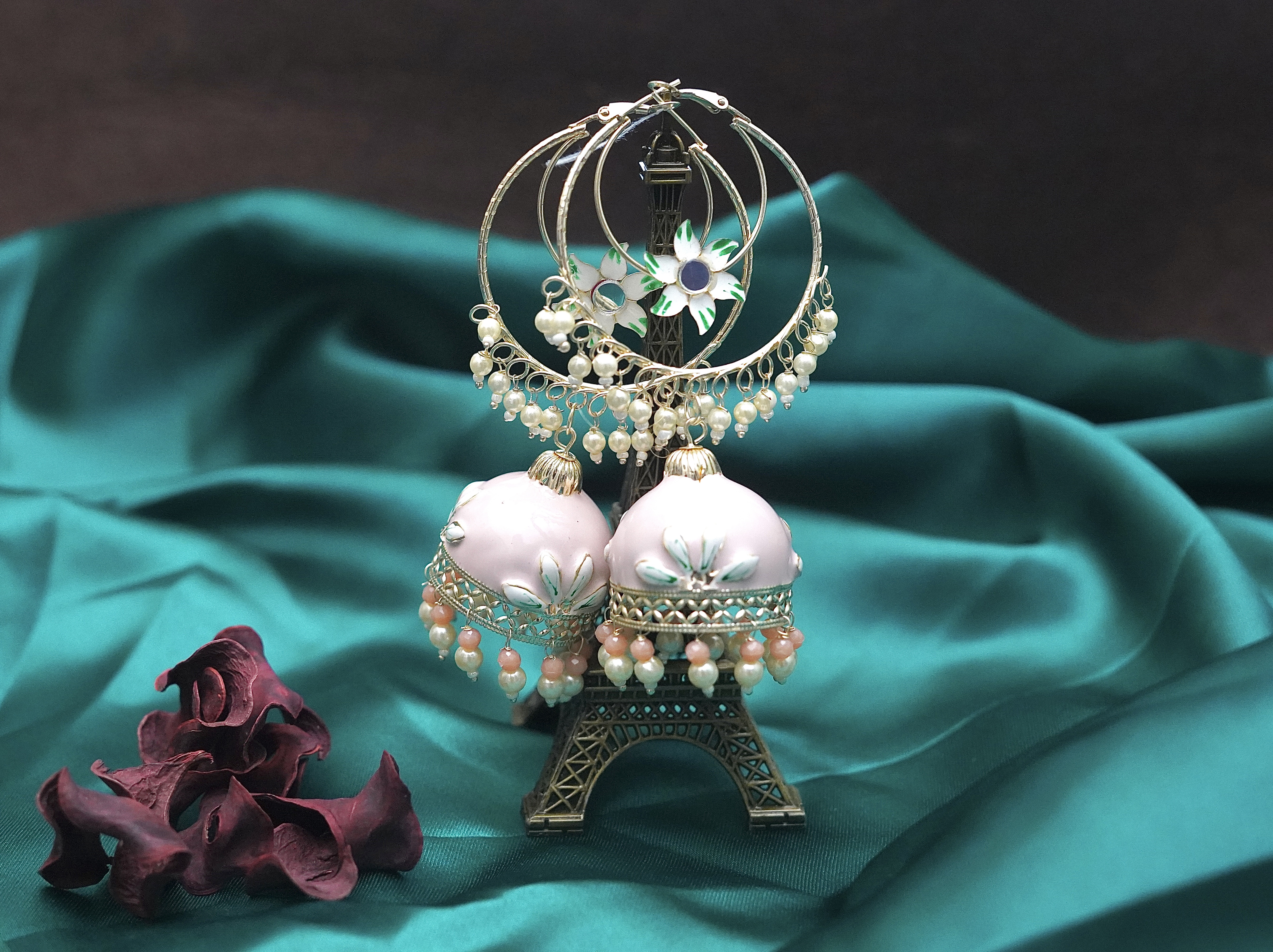 Parisian Bloom Hoop Jhumka Earrings