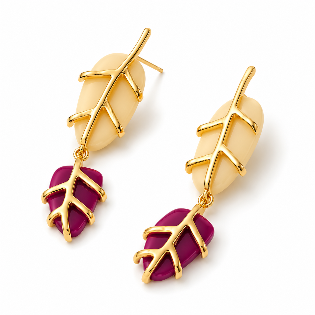 Orek Solene Boho Leaf Dangler waterproof anti tarnish earrings for women