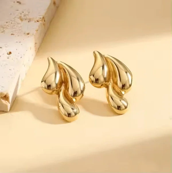 Orek Golden Swirl Drop Earrings