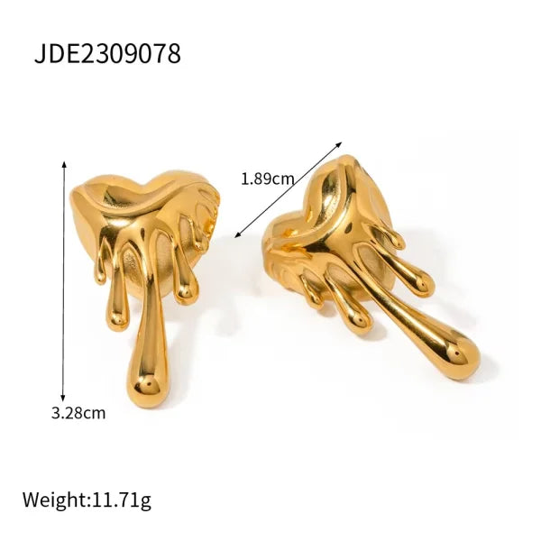 Heart Lava Irregular Stud Earrings