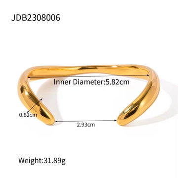 18K Gold Plated Hip Hop Irregular Bracelets & Bangles For Women
