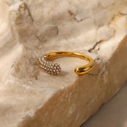 Orek Liora Waterdrop Ring ring styled with everyday outfit