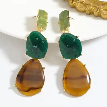 ZA Vintage Resin Teardrop Long Dangle Earrings