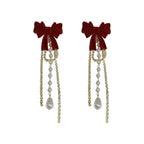 OREK Solene Bow Cascade Dangler Anti Tarnish Gold Plated Jewelry 2.5 Micron Premium Finish Long Lasting with 1 Year Exchange Warranty
