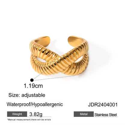 Orek Conch Cross Ring ring styled with everyday outfit