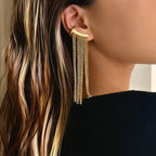 OREK Arelia Mono Fringe Cuff Anti Tarnish Gold Plated Jewelry 2.5 Micron Premium Finish Long Lasting with 1 Year Exchange Warranty