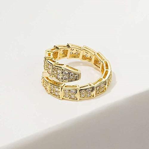 OREK Luxury Snake Fashion Women Rings Jewelry Female Crystal Snake bone Ring Anti Tarnish Gold Plated Jewelry 2.5 Micron Premium Finish Long Lasting with 1 Year Exchange Warranty