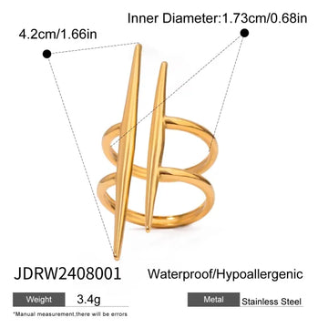 Parallel Double Layer Line Hollow Vinatage Open Ring