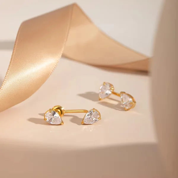 Radiant Elegance Pear Crystal Removable Studs