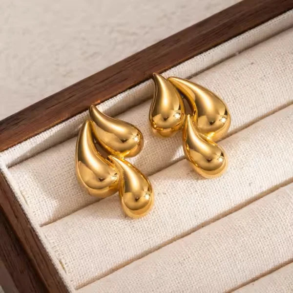 Orek Golden Swirl Drop Earrings