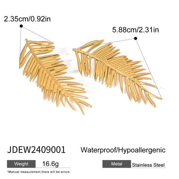 Nature's Harmony European Leaf Pair Earrings
