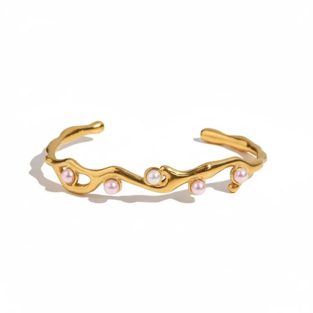 Orek Terra Stone Pearl Bangle waterproof anti tarnish bracelet for women