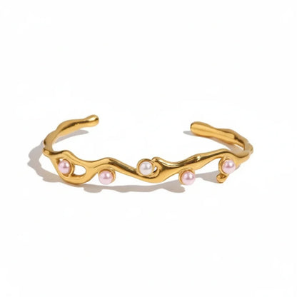 Orek Terra Stone Pearl Bangle waterproof anti tarnish bracelet for women