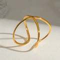 OREK BOLD Crossover line design 18k Gold Plated Adjustable Ring Anti Tarnish Gold Plated Jewelry 2.5 Micron Premium Finish Long Lasting with 1 Year Exchange Warranty