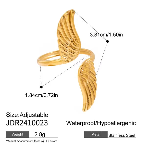 Peace Dove Wing Adjustable Open Retro Trendy Ring