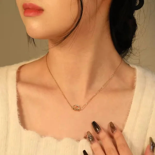 Orek Heart Love Knot Necklace waterproof anti tarnish necklace for women