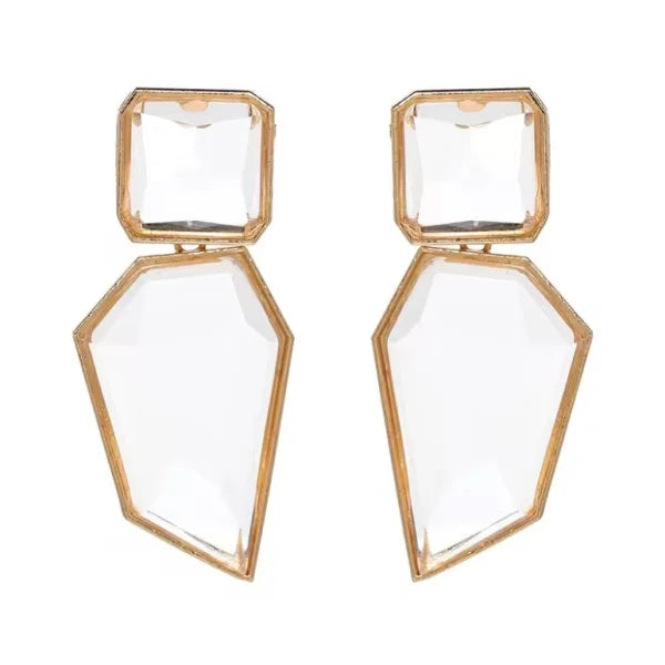 Classic Geometric Resin Drop Earrings