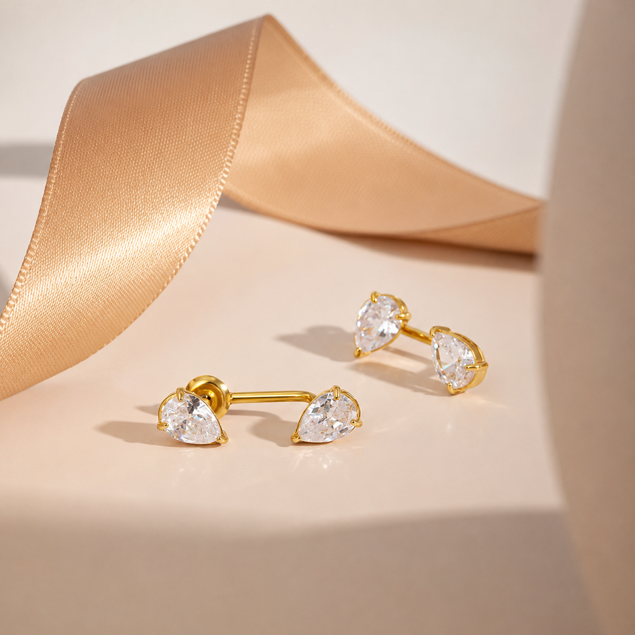 Orek Era Pear Crystal Studs waterproof anti tarnish earrings for women