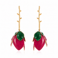 Orek Solene Metallic Rose Dangler waterproof anti tarnish earrings for women
