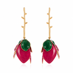 Orek Solene Metallic Rose Dangler waterproof anti tarnish earrings for women