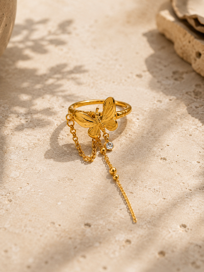 Orek Aiera Butterfly Ring ring styled with everyday outfit