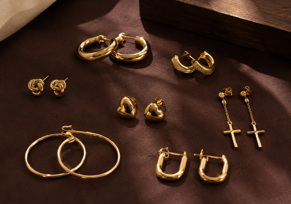 Anti Tarnish 18K Gold Plated Earrings for Women — Orek