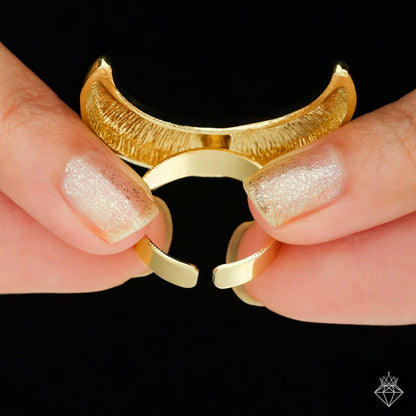 Orek Selene Big Moon Ring ring styled with everyday outfit
