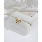 OREK Golden Bow Charm Bracelet Anti Tarnish Gold Plated Jewelry 2.5 Micron Premium Finish Long Lasting with 1 Year Exchange Warranty