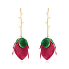 OREK Solene Metallic Rose Dangler Anti Tarnish Gold Plated Jewelry 2.5 Micron Premium Finish Long Lasting with 1 Year Exchange Warranty