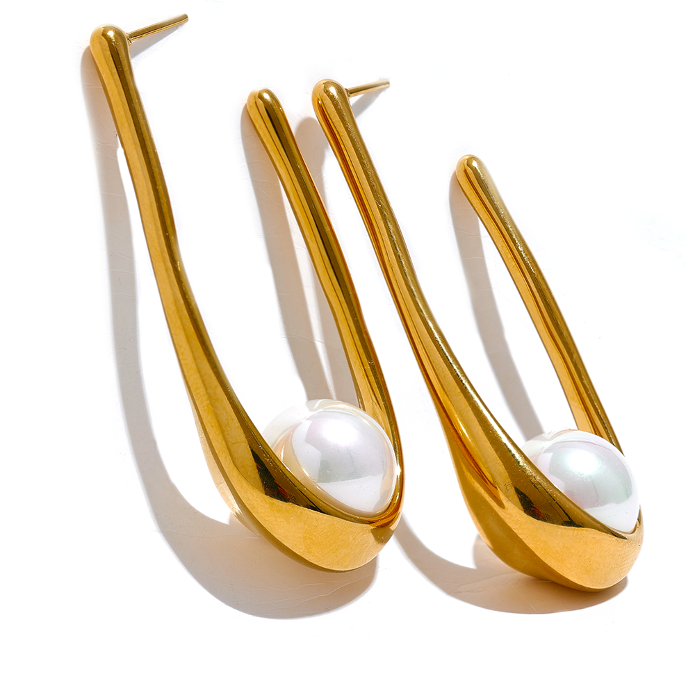 Orek Era U Shell Pearl Earrings waterproof anti tarnish earrings for women
