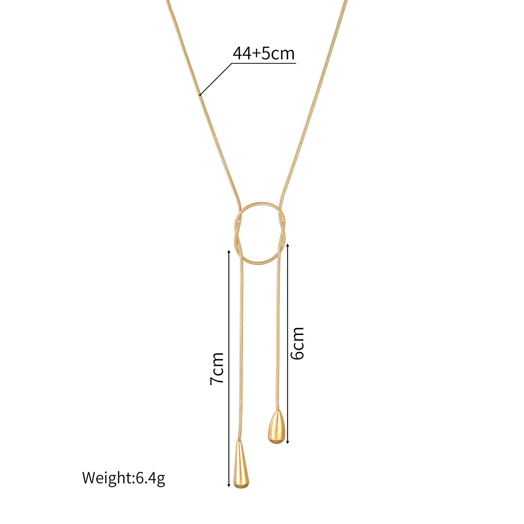 The Loop Drop – Adjustable Gold Lariat Necklace