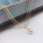 OREK Luna Siren Pearl Necklace Anti Tarnish Gold Plated Jewelry 2.5 Micron Premium Finish Long Lasting with 1 Year Exchange Warranty
