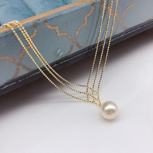 Orek Luna Siren Pearl Necklace, hypoallergenic 2.5 micron stainless steel, anti-tarnish & waterproof, 1 Year Exchange