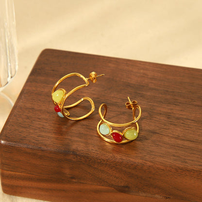 Orek Radiant Harmony Crystal Earrings waterproof anti tarnish earrings for women