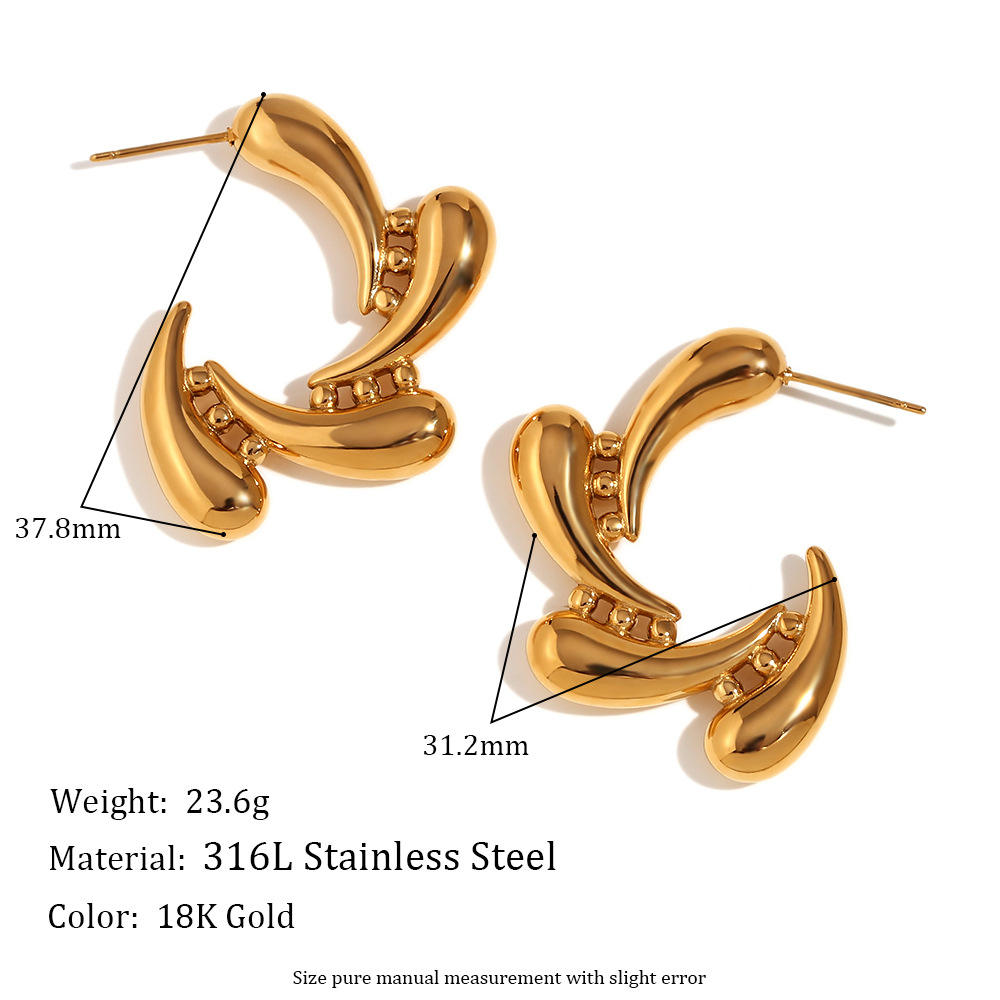 Orek Golden Bloom Drop Earrings waterproof anti tarnish earrings for women