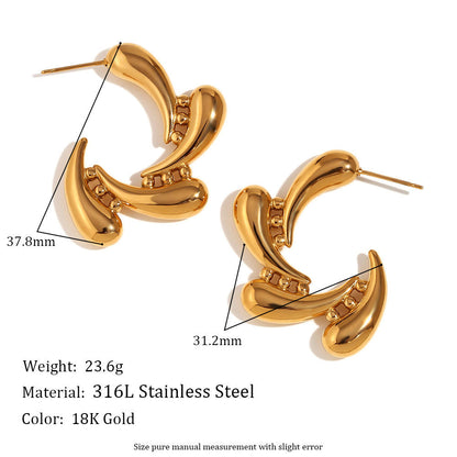 Orek Golden Bloom Drop Earrings waterproof anti tarnish earrings for women