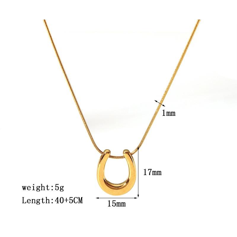 Golden Crescent Glow – Minimalist 18K Gold Plated Crescent Curve Pendant Necklace