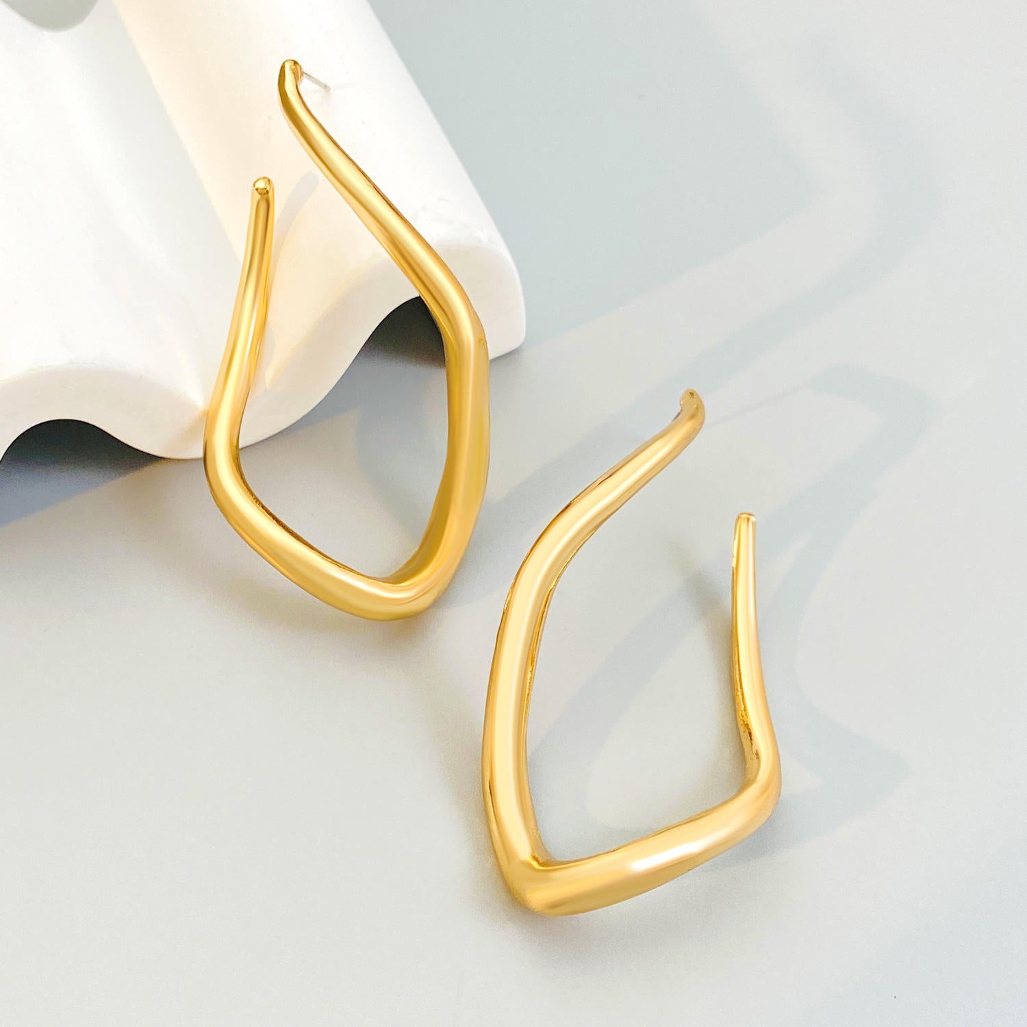 Unique ZA Metal Twisted Earrings – Minimalist Party Earrings