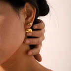 OREK Dainty PVD Gold Plated Smooth Glassy Vintage Studs Anti Tarnish Gold Plated Jewelry 2.5 Micron Premium Finish Long Lasting with 1 Year Exchange Warranty