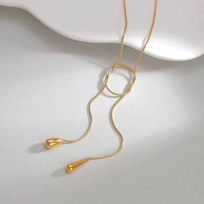 Orek Evara Loop Drop Necklace necklace styled with everyday outfit