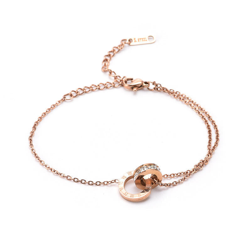 Woman wearing Orek Infina Crystal Circle Bracelet bracelet